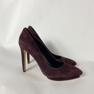 LORD & TAYLOR 424 Fifth Plum Suede Stiletto Heels